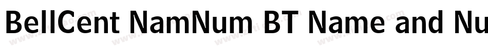 BellCent NamNum BT Name and Number字体转换